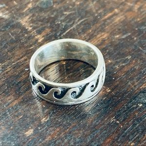 Ocean Wave Sterling Silver Band Ring